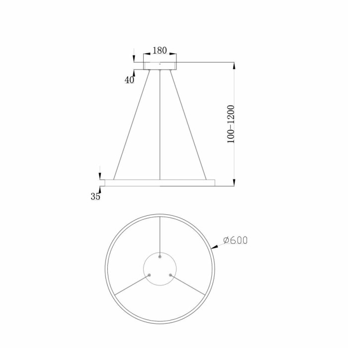 Подвесной светодиодный светильник Maytoni Rim MOD058PL-L32BS4K