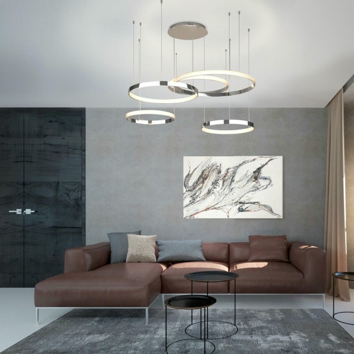 Подвесной светодиодный светильник Eurosvet Smart Posh 90275/5 хром