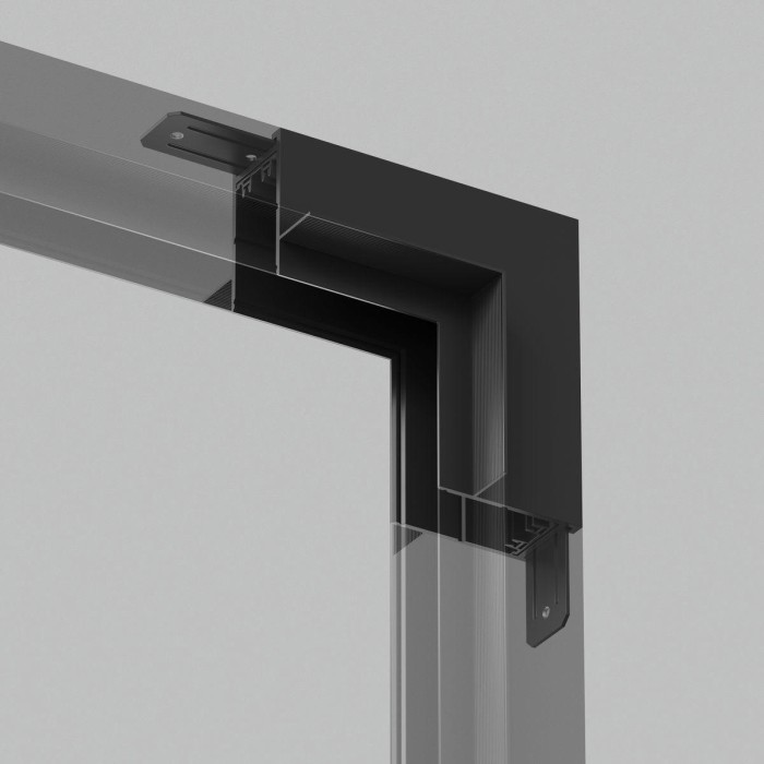 Коннектор L-образный стена-потолок Denkirs Smart Hide TR2118-BK