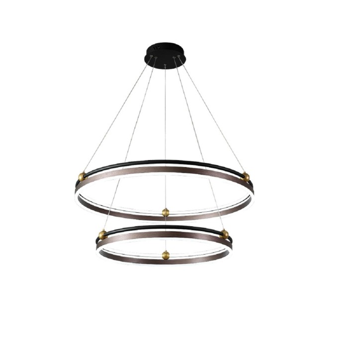 Подвесная люстра Crystal Lux FERNANDO SP123W LED D600+800 COFFEE/BLACK