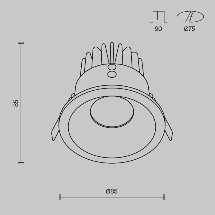 Встраиваемый светильник Maytoni Technical Downlight DL034-01-12W2.7K-W