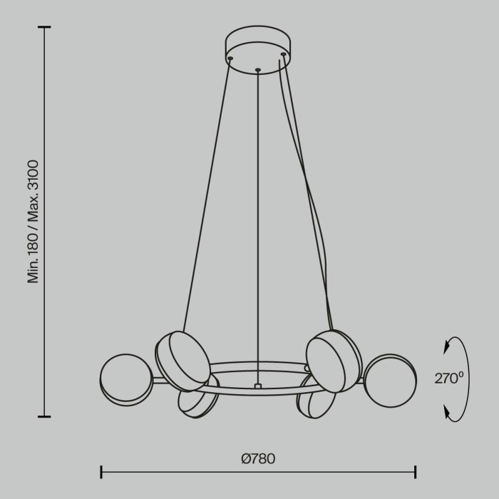 Подвесной светодиодный светильник Maytoni Modern Mind MOD299PL-L60BS3K