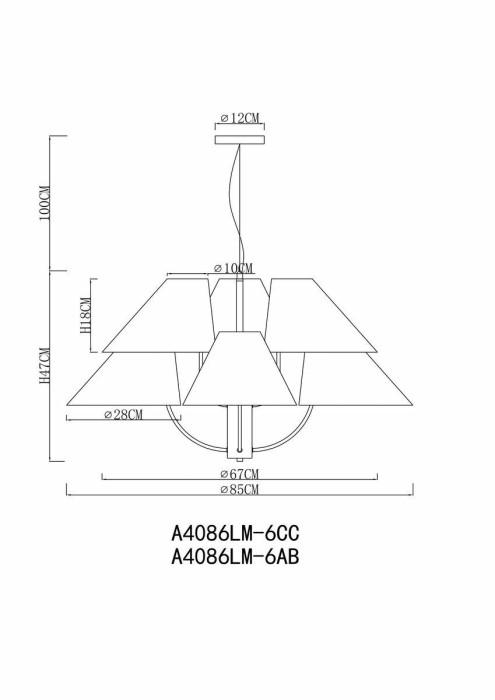 Подвесная люстра Arte Lamp Rondo A4086LM-6CC
