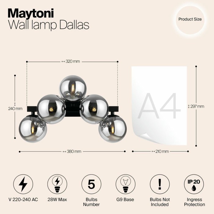 Бра Maytoni Dallas MOD547WL-05B