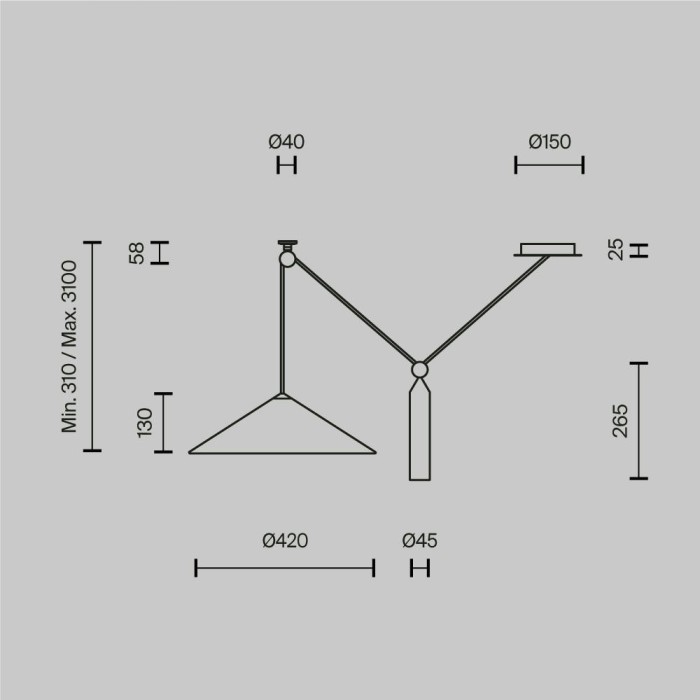 Подвесной светильник Maytoni Technical Peso P080PL-01B