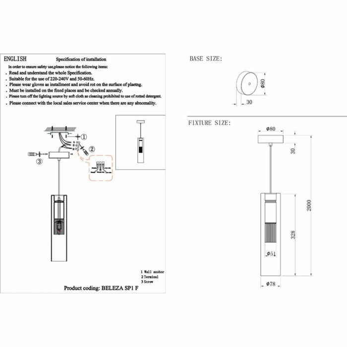 Подвесной светильник Crystal Lux Beleza SP1 F Chrome