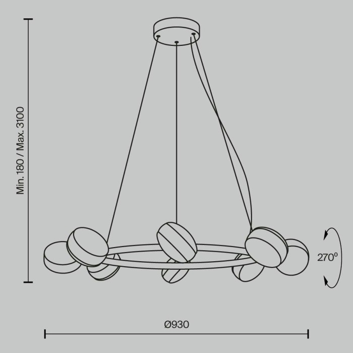 Подвесной светильник Maytoni Modern Mind MOD299PL-L80BS3K