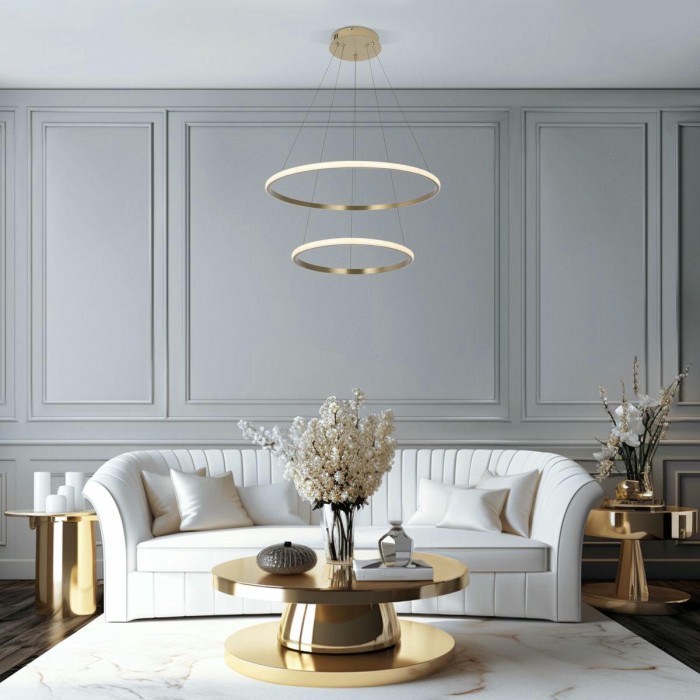 Подвесной светодиодный светильник Eurosvet Collars 90264/2 латунь