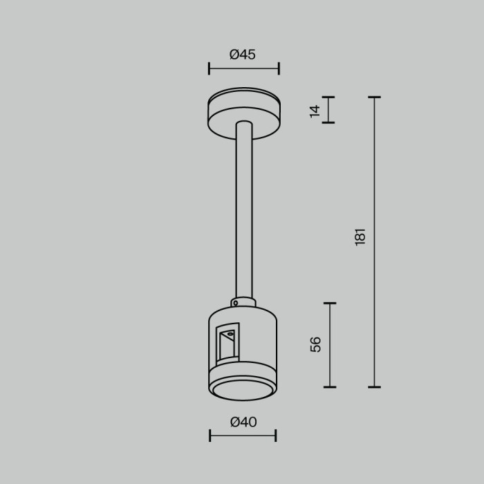 Крепление потолочное Short 138мм Maytoni Technical TRA156C-IPCL1-PT