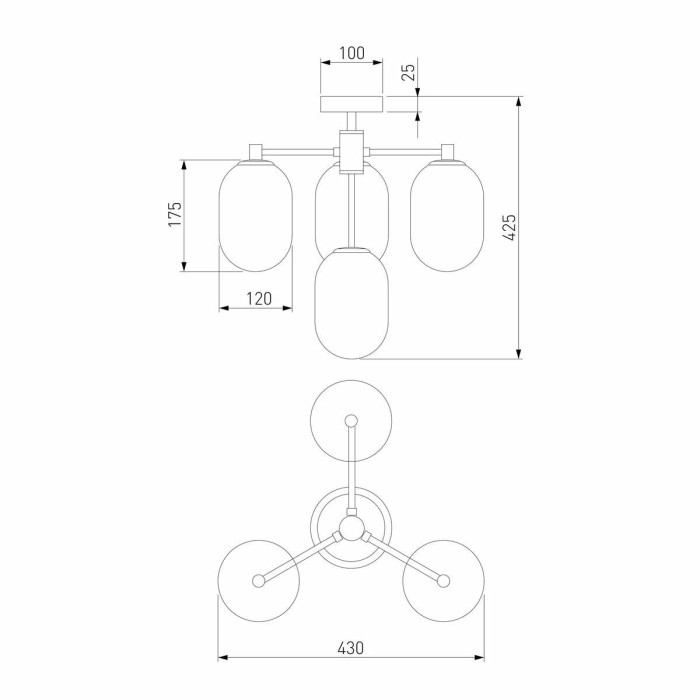 Потолочная люстра Eurosvet Loona 60161/4 латунь