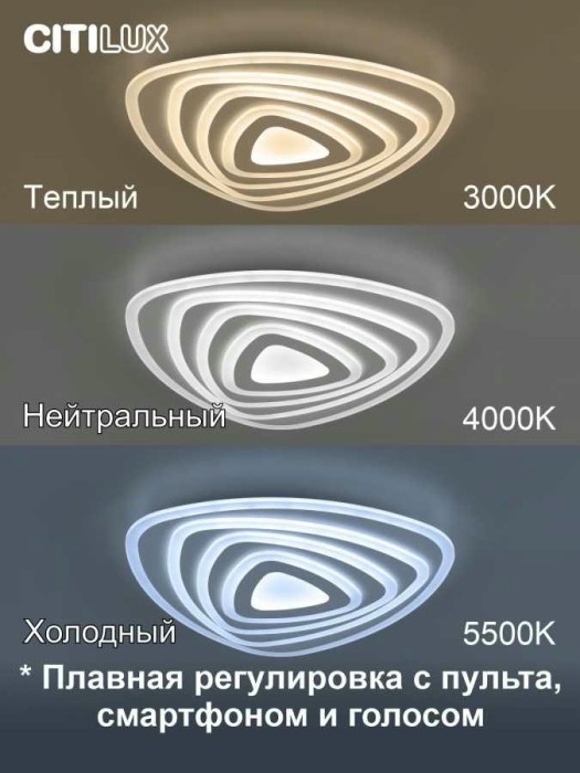 Потолочный светодиодный светильник Citilux Триест Смарт CL737A34E
