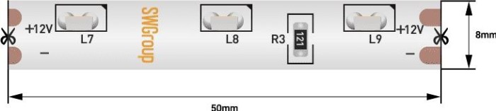 Светодиодная влагозащищенная лента SWG 4,8W/m 60LED/m 315SMD холодный белый 5M 002203