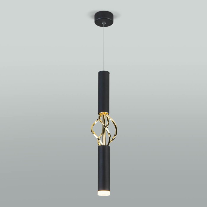 Подвесной светодиодный светильник Eurosvet Lance 50191/1 LED черный/золото