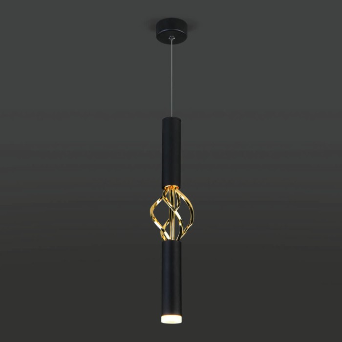 Подвесной светодиодный светильник Eurosvet Lance 50191/1 LED черный/золото