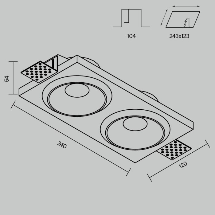 Встраиваемый светильник Maytoni Technical DL124-GU10-02-TRS-W