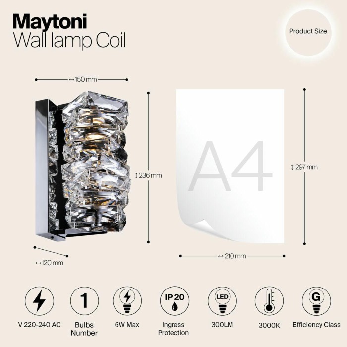 Настенный светодиодный светильник Maytoni Coil MOD124WL-L6CH3K