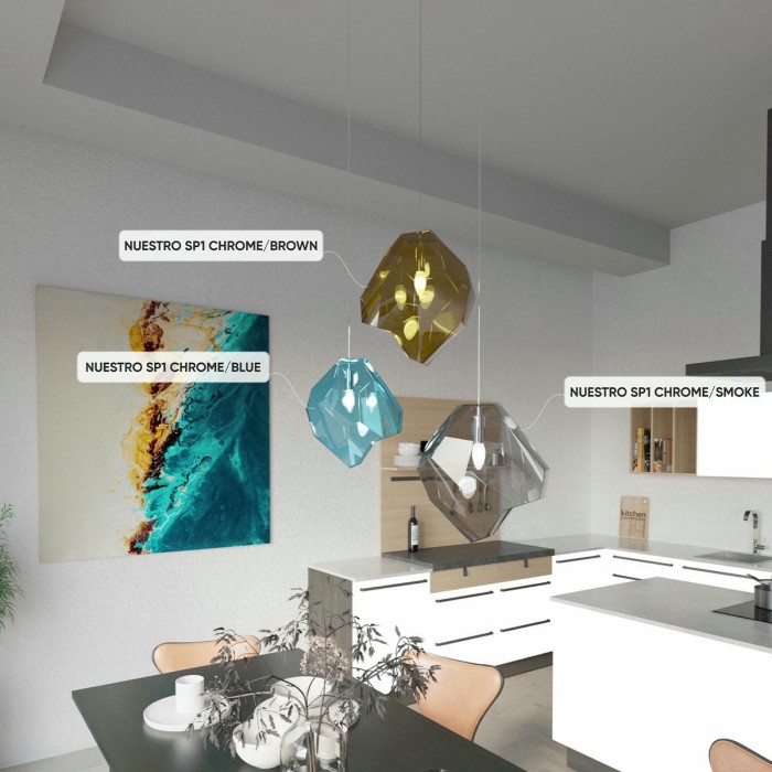 Подвесной светильник Crystal Lux NUESTRO SP1 CHROME/BLUE