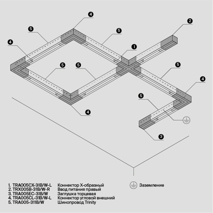 Коннектор X-образный Maytoni Technical Accessorises TRA005CX-31W