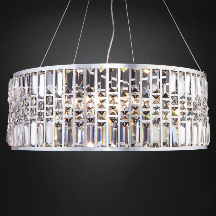 Подвесная люстра Eurosvet Lory 10125/8 хром/прозрачный хрусталь Strotskis Smart