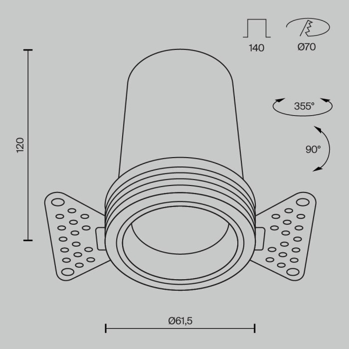Встраиваемый светильник Maytoni Technical DL125-L12-4K-TRS-B