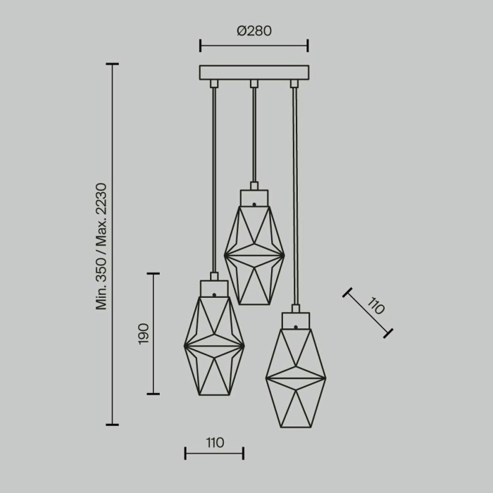 Подвесной светильник Maytoni Coctail time MOD325PL-03G