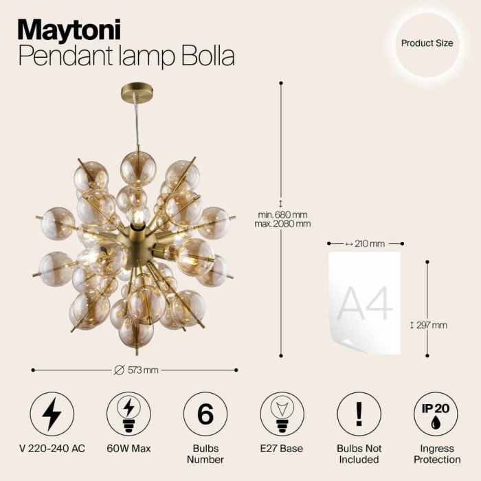 Подвесная люстра Maytoni Bolla MOD133PL-06BS