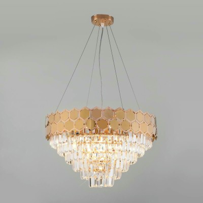 Подвесная люстра Eurosvet Ariana 10124/8 золото/прозрачный хрусталь Strotskis Smart