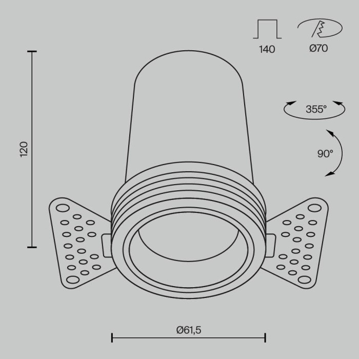 Встраиваемый светильник Maytoni Technical DL125-L12-3K-TRS-W