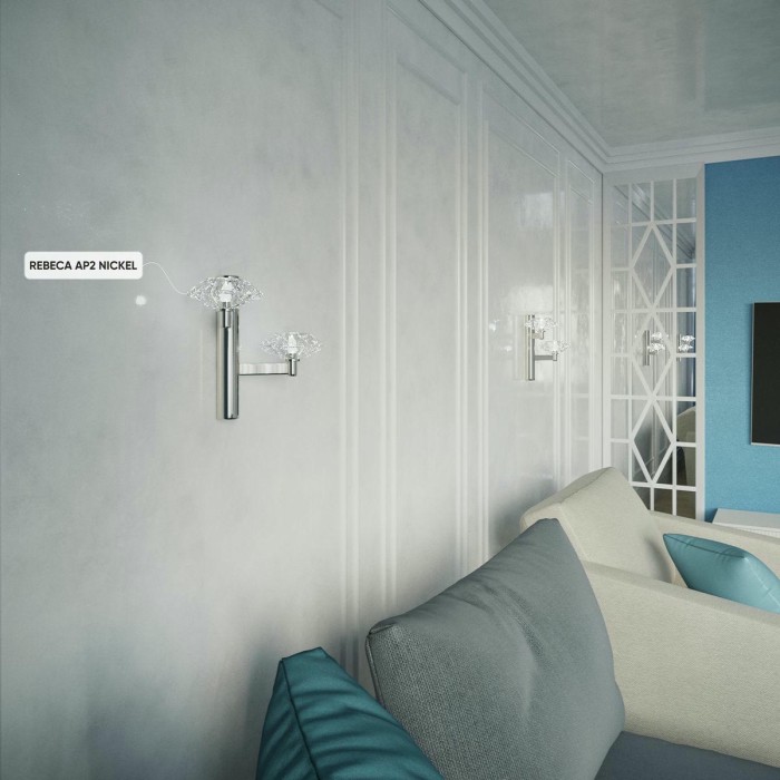Бра Crystal Lux Rebeca AP2 Nickel
