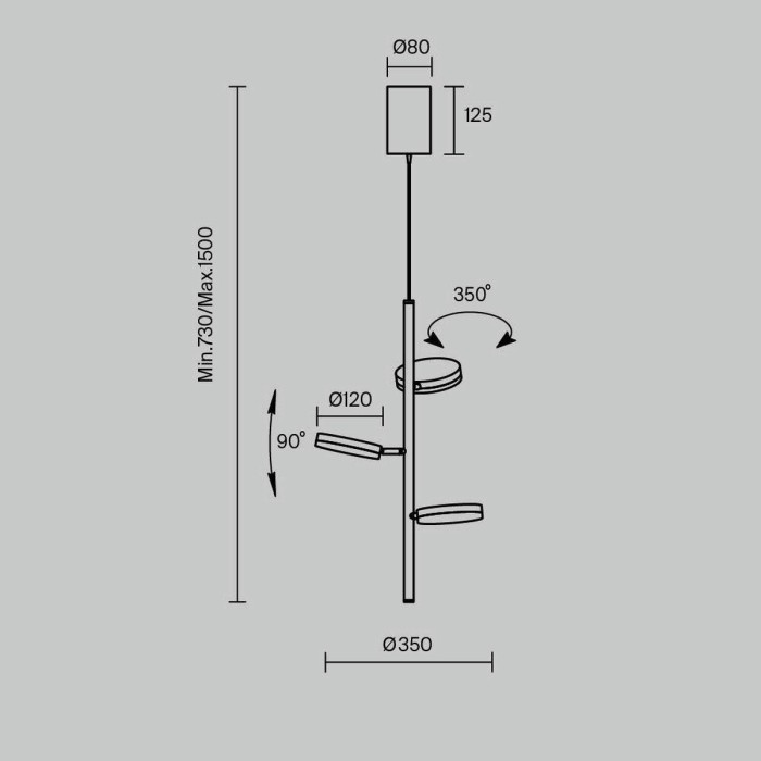 Подвесная светодиодная люстра Maytoni Fad MOD070PL-L18B3K