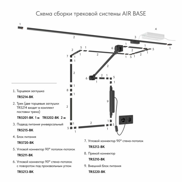 Соединитель Denkirs Air Base TR5210-BK
