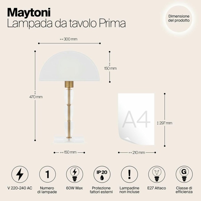 Настольная лампа Maytoni Prima Z034TL-01BZ