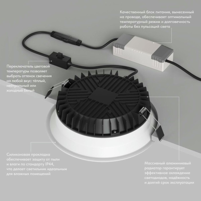 Точечный светильник Denkirs Trim DK2452-WH