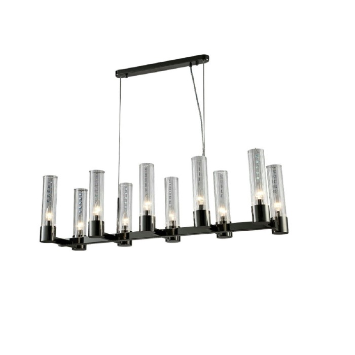 Подвесная люстра Crystal Lux OTONO SP10 L980 BLACK CHROMIUM/TRANSPARENTE