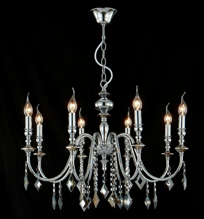 Подвесная люстра Crystal Lux MERCEDES SP8 CHROME/SMOKE