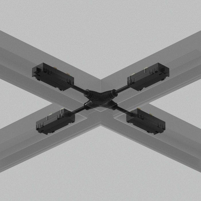 Коннектор X-образный гибкий Denkirs Smart Hide TR2116-BK