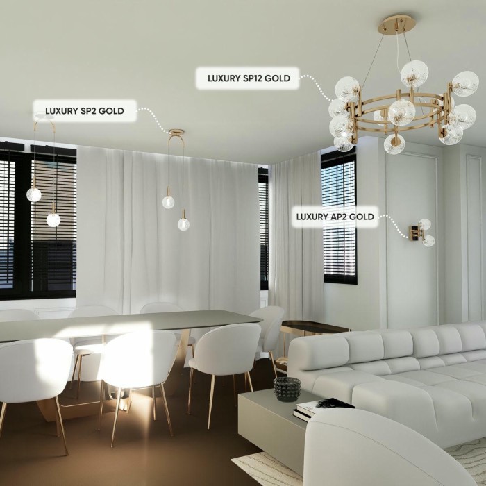 Подвесная люстра Crystal Lux Luxury SP12 Gold