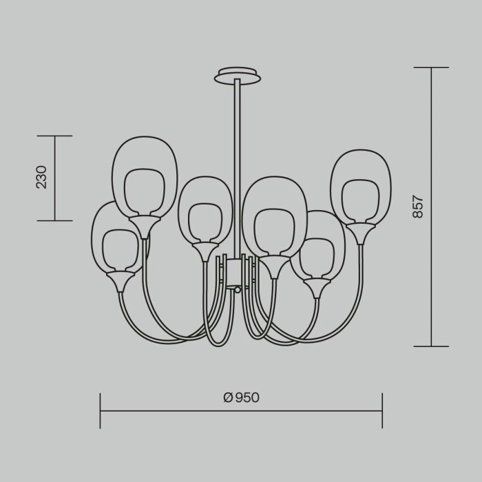 Подвесная люстра Maytoni Aura MOD016PL-06BS