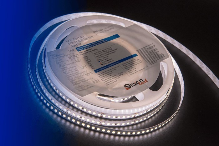 Светодиодная влагозащищенная лента DesignLed 17W/m 168LED/m 2835SMD нейтральный белый 5M 001819