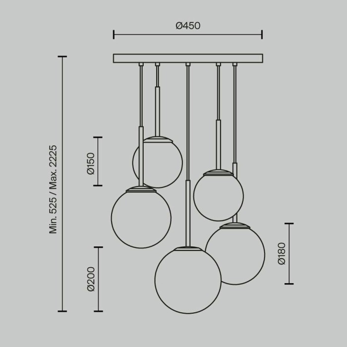 Подвесная люстра Maytoni Basic form MOD321PL-05B