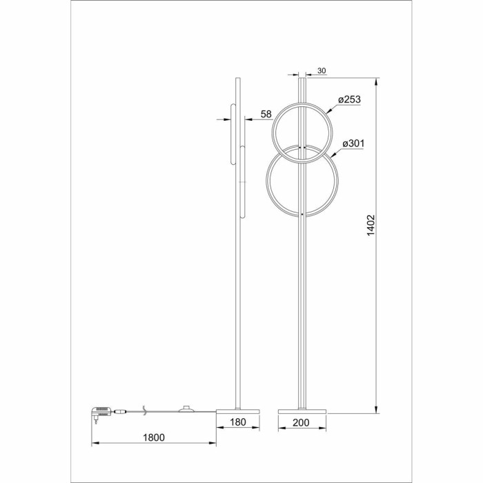 Торшер Arte Lamp Fluido A3913PN-24BK