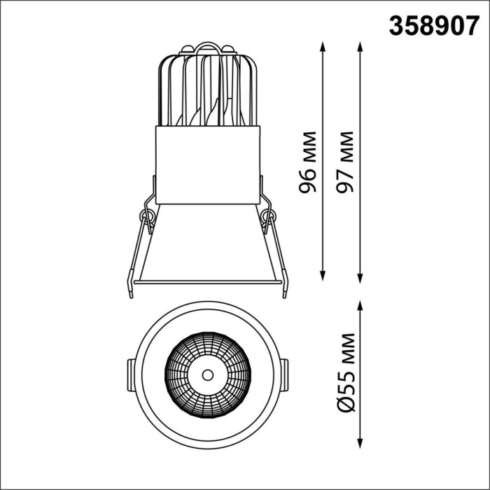 Встраиваемый светодиодный светильник Novotech Spot Lang 358907