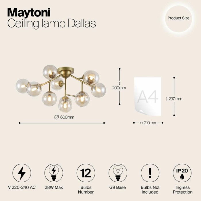Потолочная люстра Maytoni Dallas MOD545PL-12G