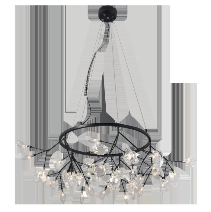 Подвесная светодиодная люстра Crystal Lux Evita SP45 D BLack/Transparent