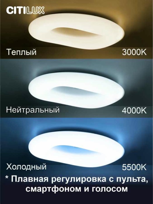 Потолочный светодиодный светильник Citilux Стратус Смарт CL732A800G